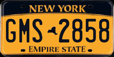 NY license plate GMS2858