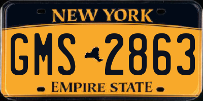 NY license plate GMS2863