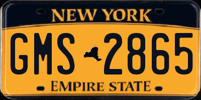 NY license plate GMS2865