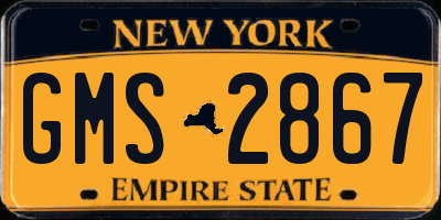 NY license plate GMS2867