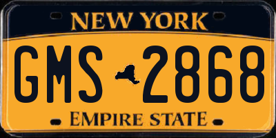 NY license plate GMS2868