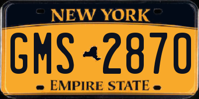 NY license plate GMS2870
