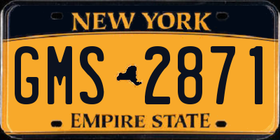 NY license plate GMS2871