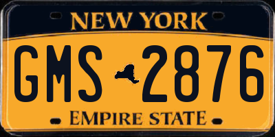 NY license plate GMS2876