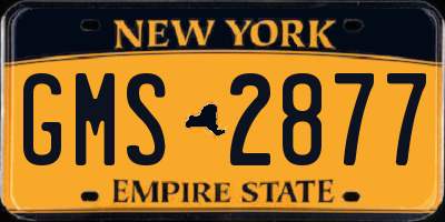 NY license plate GMS2877