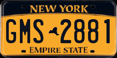 NY license plate GMS2881