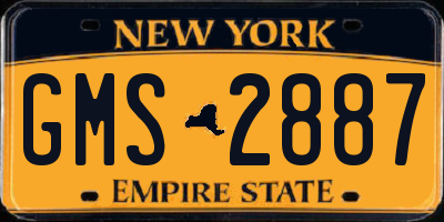 NY license plate GMS2887