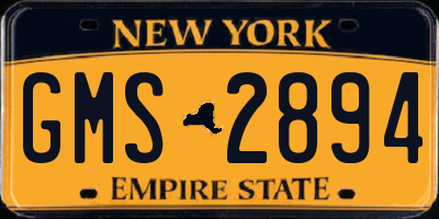 NY license plate GMS2894
