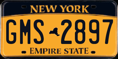 NY license plate GMS2897