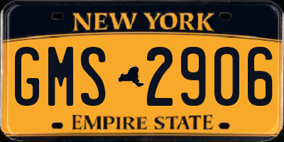 NY license plate GMS2906
