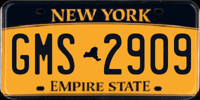 NY license plate GMS2909