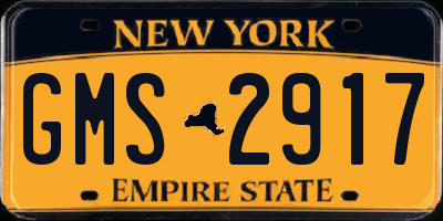 NY license plate GMS2917