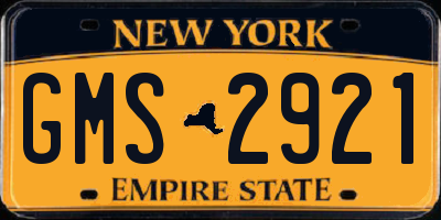 NY license plate GMS2921