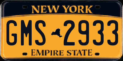 NY license plate GMS2933