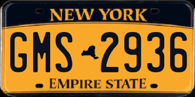 NY license plate GMS2936