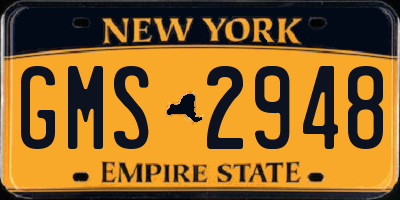 NY license plate GMS2948