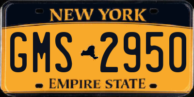 NY license plate GMS2950
