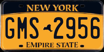 NY license plate GMS2956