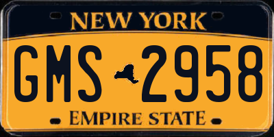 NY license plate GMS2958