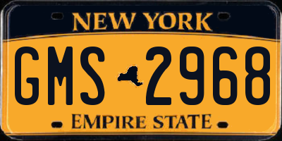 NY license plate GMS2968