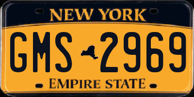 NY license plate GMS2969