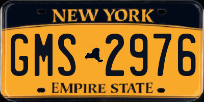 NY license plate GMS2976