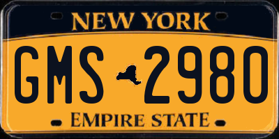 NY license plate GMS2980