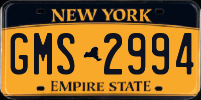 NY license plate GMS2994