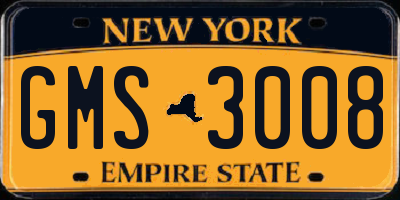 NY license plate GMS3008