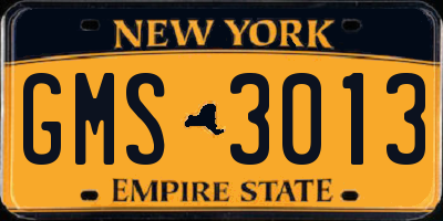 NY license plate GMS3013