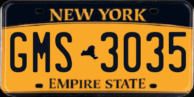 NY license plate GMS3035