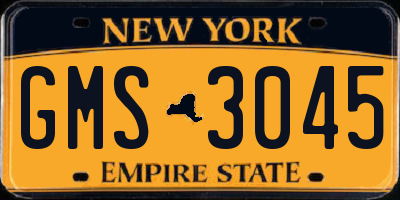 NY license plate GMS3045
