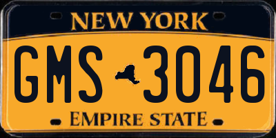 NY license plate GMS3046
