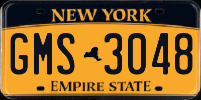NY license plate GMS3048
