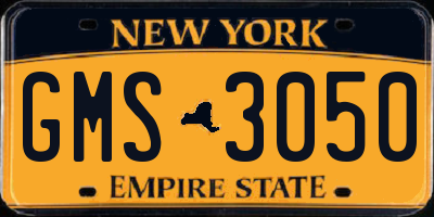 NY license plate GMS3050