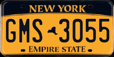 NY license plate GMS3055