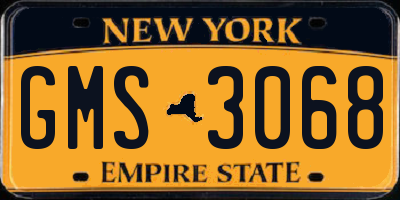NY license plate GMS3068