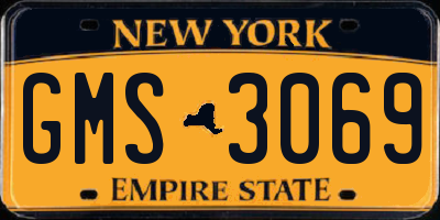 NY license plate GMS3069