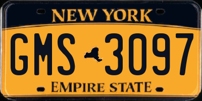 NY license plate GMS3097