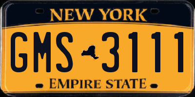 NY license plate GMS3111