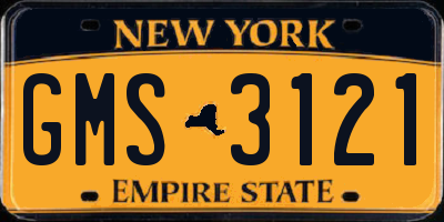NY license plate GMS3121