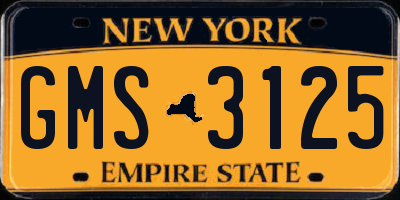 NY license plate GMS3125