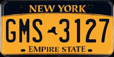 NY license plate GMS3127