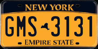 NY license plate GMS3131
