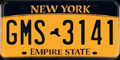 NY license plate GMS3141