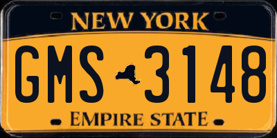 NY license plate GMS3148