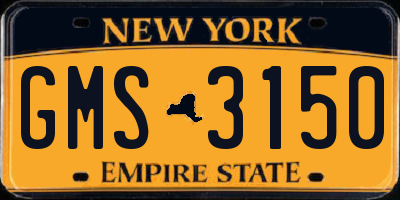 NY license plate GMS3150