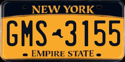 NY license plate GMS3155