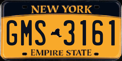 NY license plate GMS3161