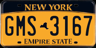 NY license plate GMS3167
